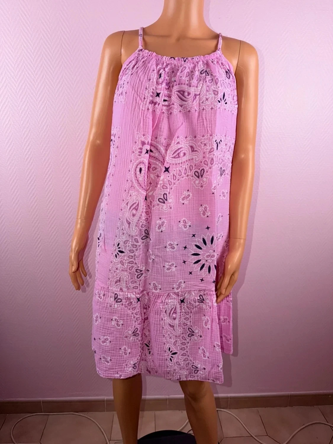 Robe femme bandana gaz de coton mis une fois